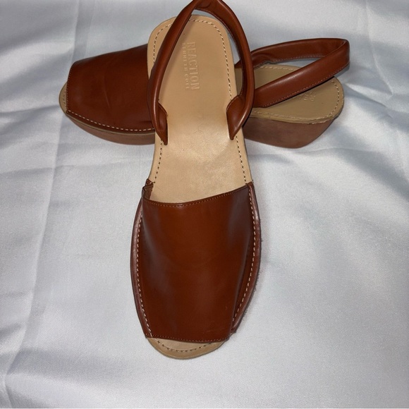 Kenneth Cole Reaction Fine Glass Brown Leather Women's Sandals Size 11 - Picture 9 of 14